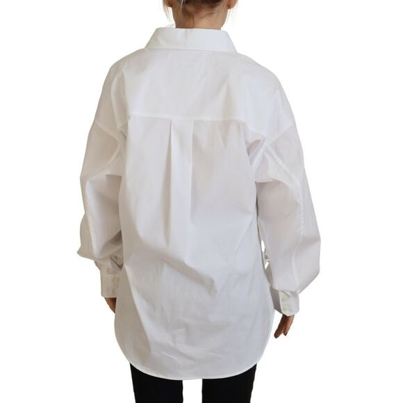 Dsquared² White Cotton Button Down Collared Dress Shirt Women's Top (Pre-Owned) - Picture 2 of 5